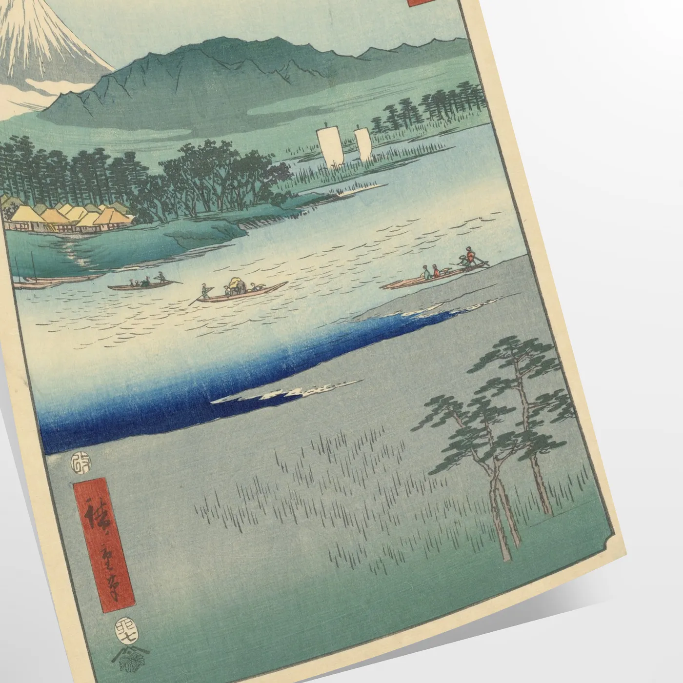 beauty Japan vibrant green blue travel poster wall art unique gift artwork essence Japanese landscapes range sizes A4 cm A0 serene atmosphere today