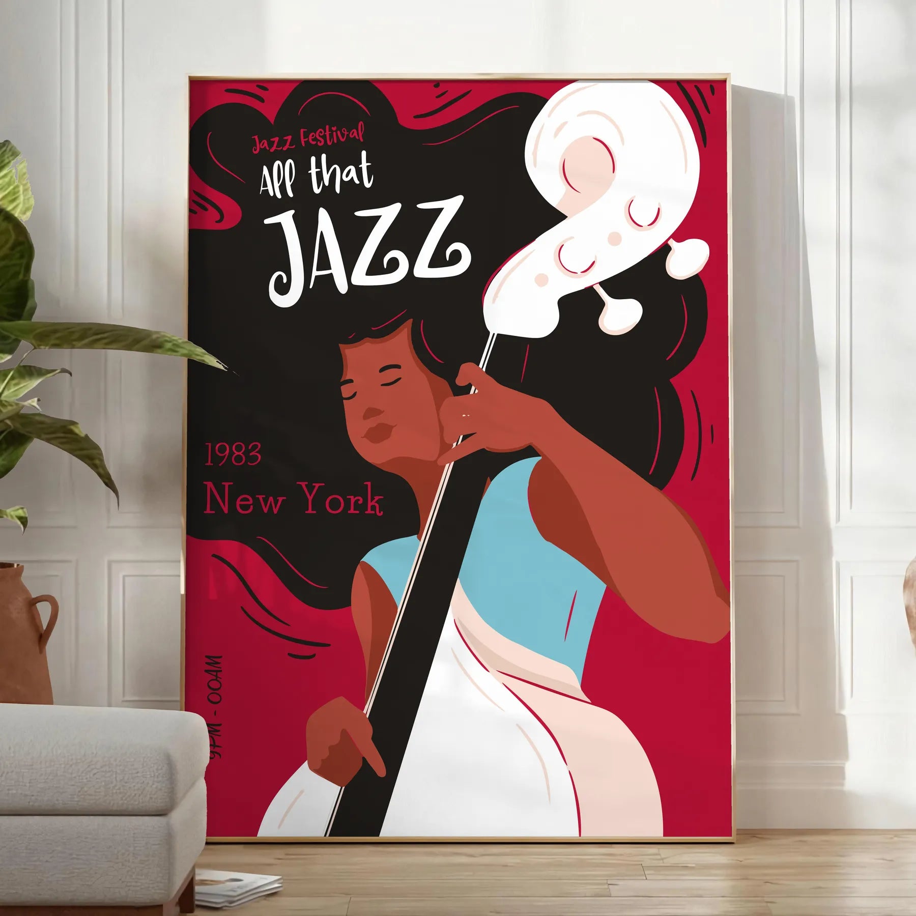 space captivating black green Jazz Festival poster music lovers vibrant wall art rhythm room ideal gift enthusiasts various sizes A4 cm A0