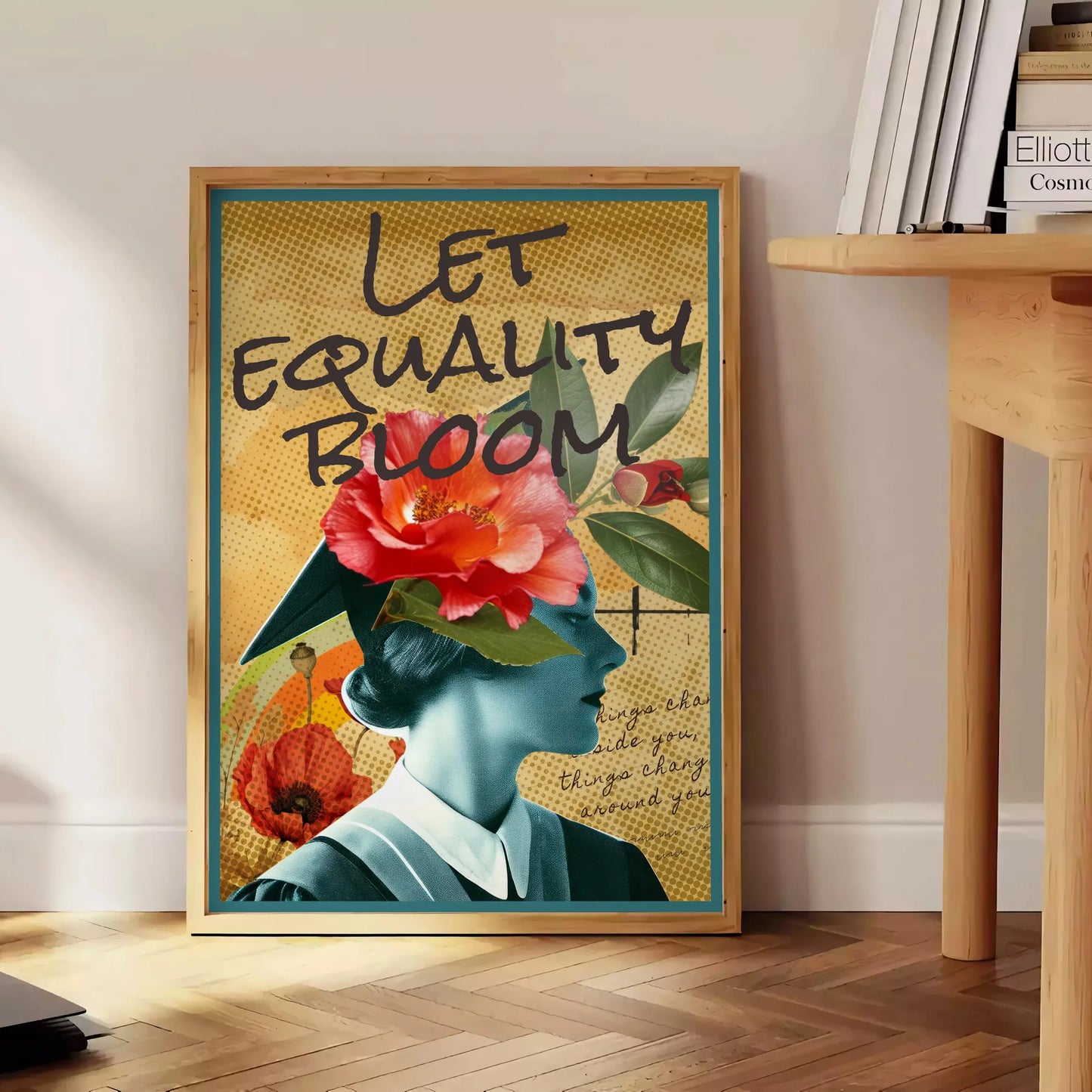 equality vintage poster stunning blend green blue hues wall art home unique gift artwork timeless charm statement space alone print