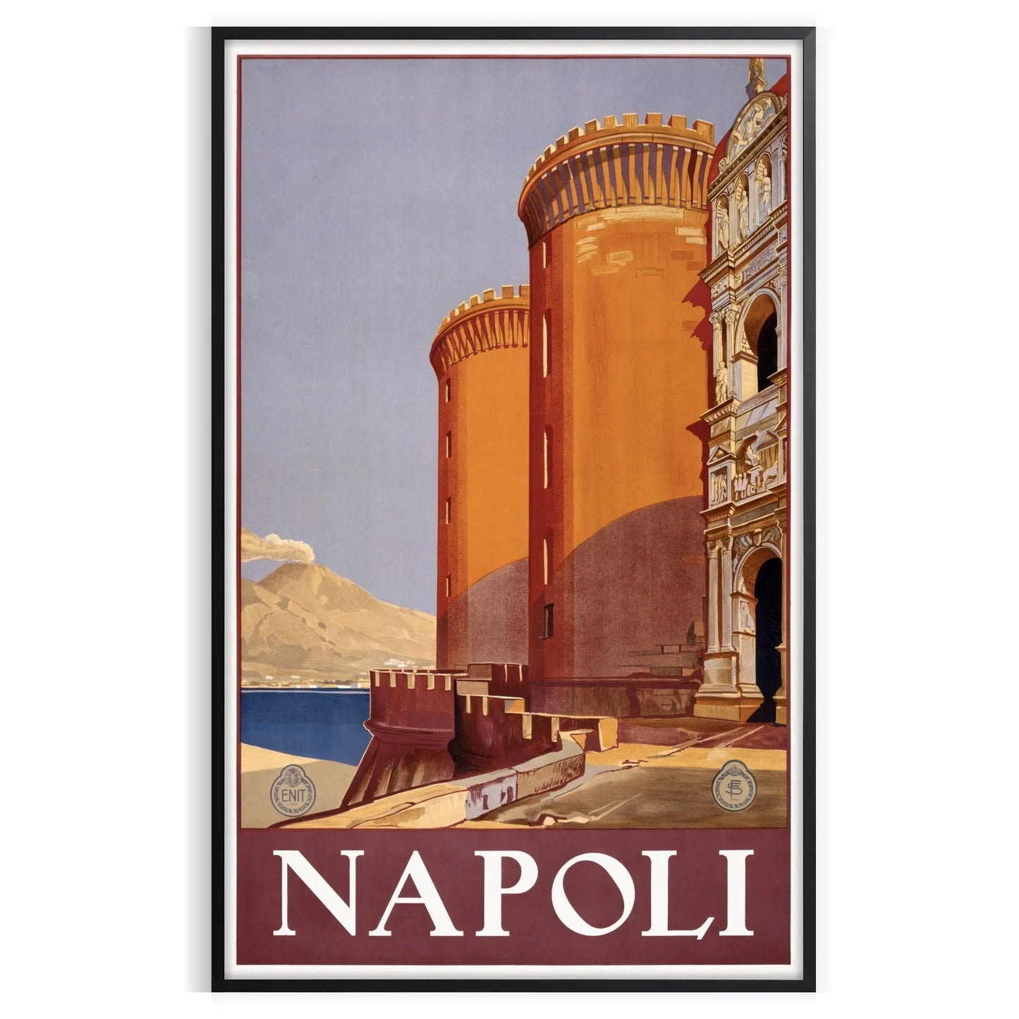 vibrant spirit Napoli stunning poster rich black green hues wall art unique gift artwork essence Italian travel magic print room available