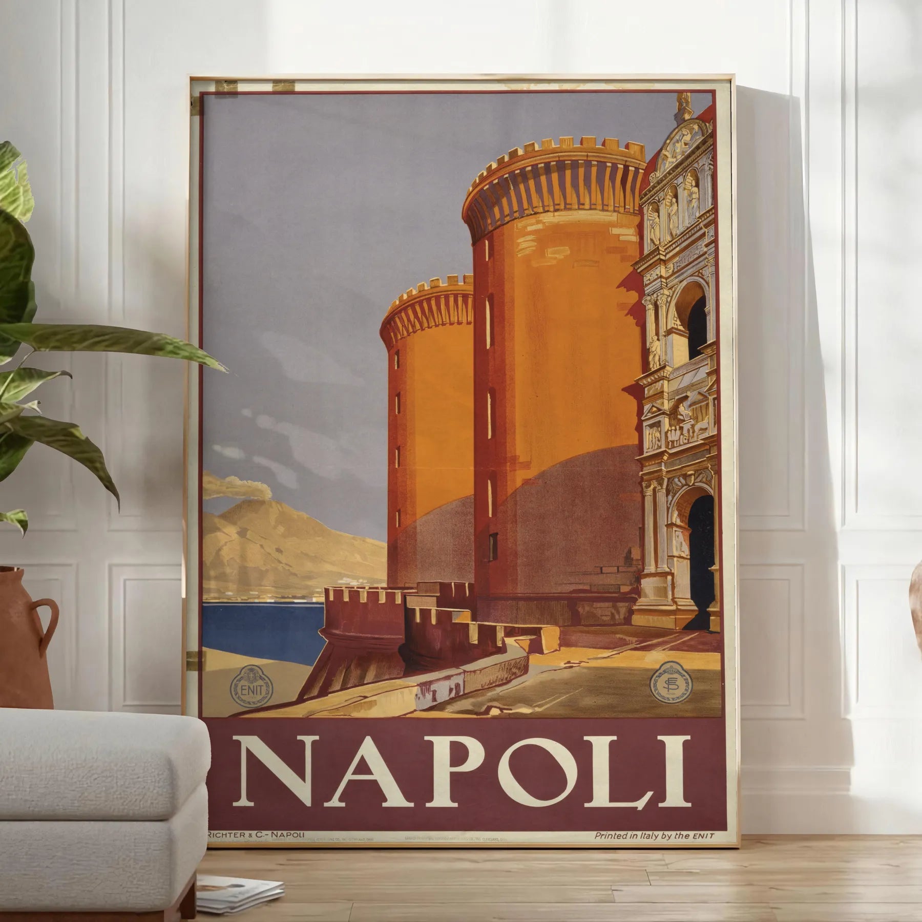 allure Napoli vibrant poster stunning green orange hues captivating print perfect wall art space thoughtful gift travel enthusiasts various sizes A4 cm A0