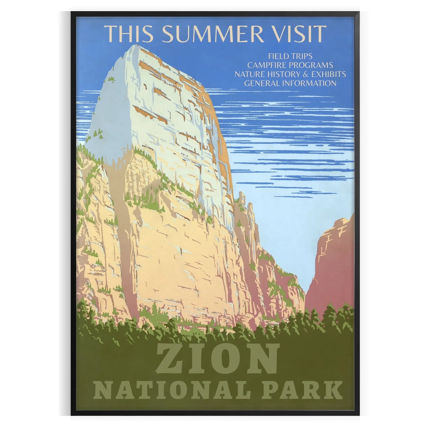 tranquility nature National Park travel poster lush greens earthy browns stunning wall art perfect gift lovers space need hassle available
