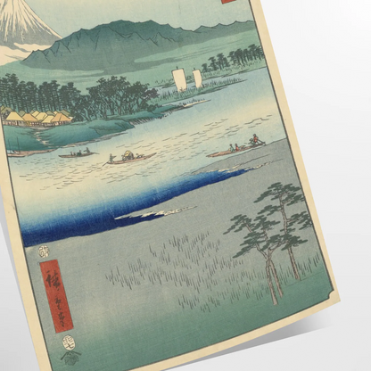 beauty Japan vibrant green blue travel poster wall art unique gift artwork essence Japanese landscapes range sizes A4 cm A0 serene atmosphere today