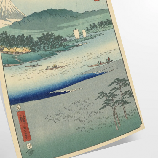 beauty Japan vibrant green blue travel poster wall art unique gift artwork essence Japanese landscapes range sizes A4 cm A0 serene atmosphere today