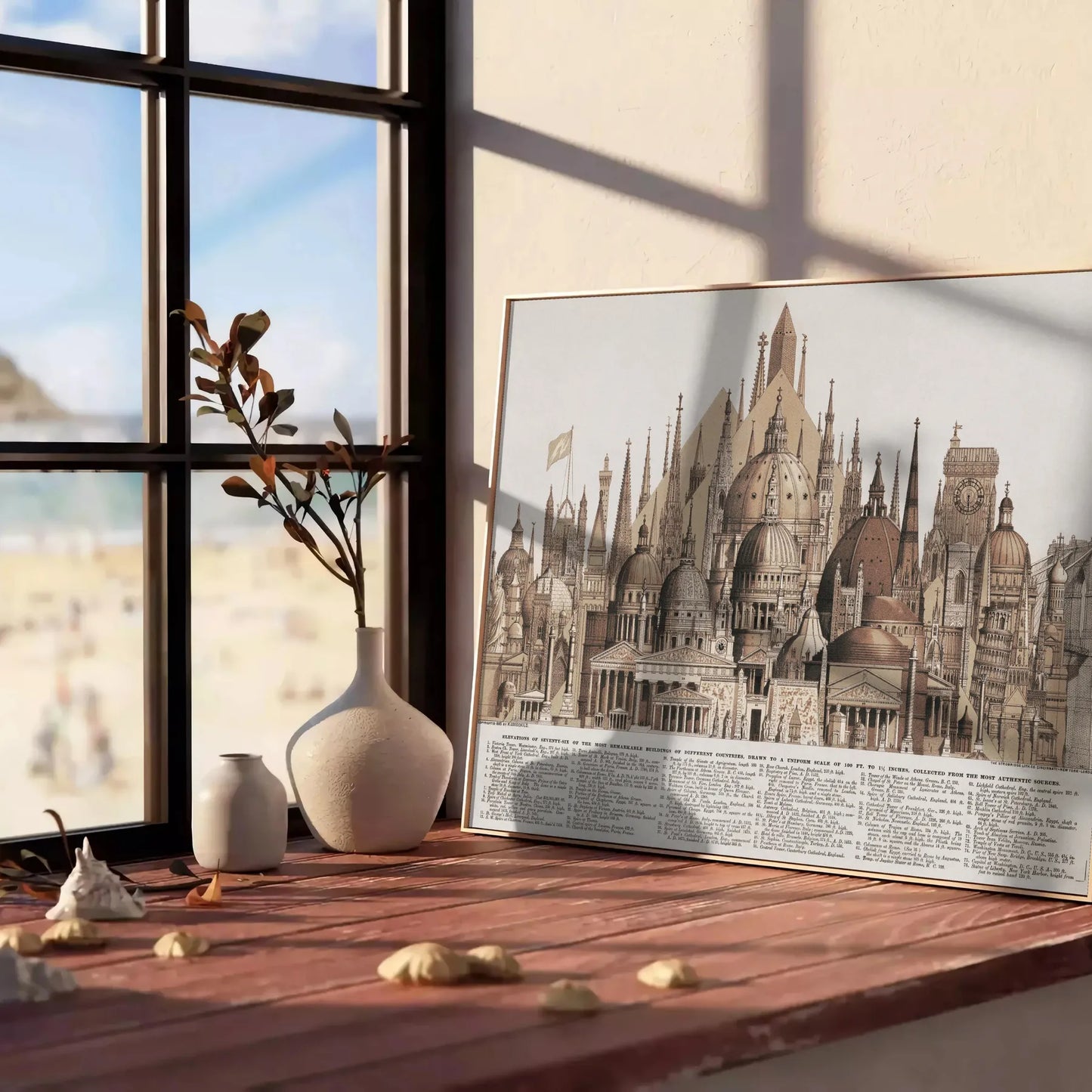 allure world monuments travel poster sophisticated palette gray brown stunning piece perfect space unique gift exquisite wall art fit