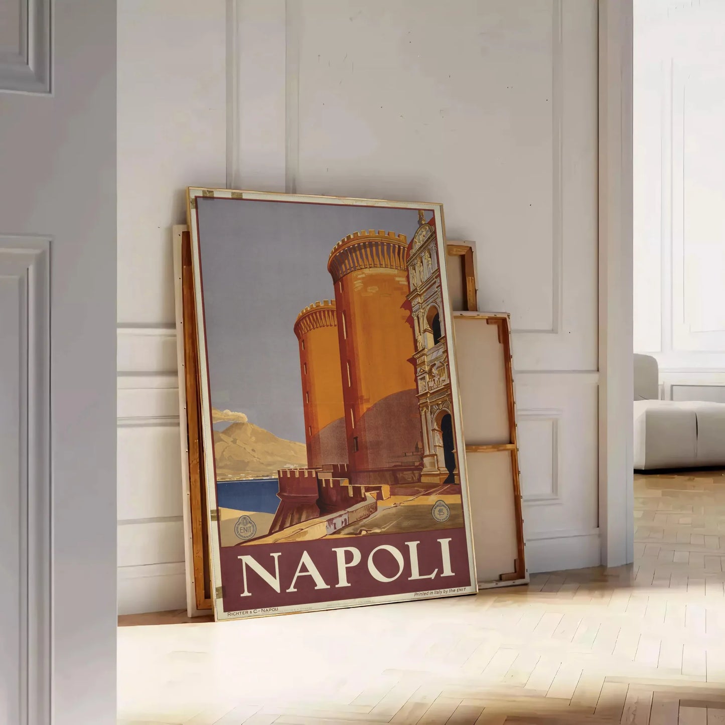 allure Napoli vibrant poster stunning green orange hues captivating print perfect wall art space thoughtful gift travel enthusiasts various sizes A4 cm A0