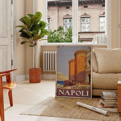 allure Napoli vibrant poster stunning green orange hues captivating print perfect wall art space thoughtful gift travel enthusiasts various sizes A4 cm A0