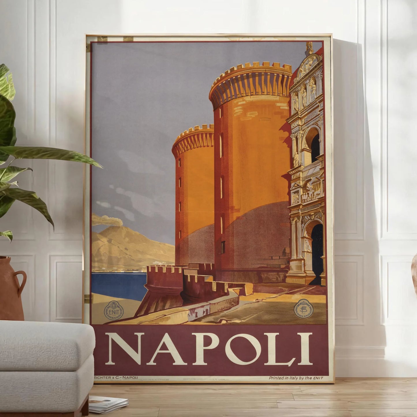 allure Napoli vibrant poster stunning green orange hues captivating print perfect wall art space thoughtful gift travel enthusiasts various sizes A4 cm A0