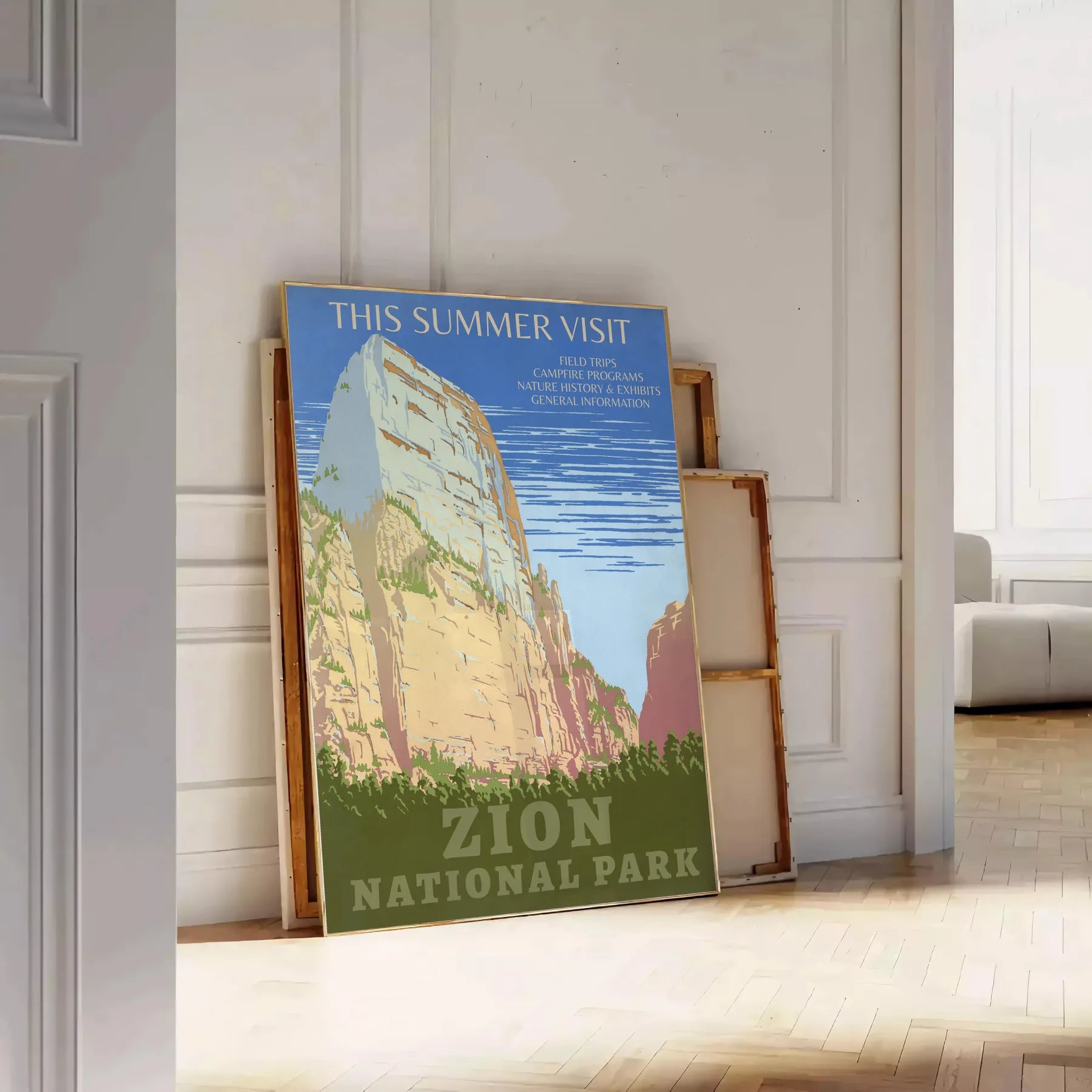 tranquility nature National Park travel poster lush greens earthy browns stunning wall art perfect gift lovers space need hassle available