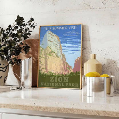 tranquility nature National Park travel poster lush greens earthy browns stunning wall art perfect gift lovers space need hassle available