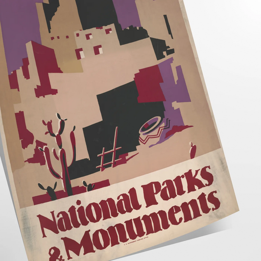 beauty national parks stunning travel poster vibrant greens earthy browns wall art print ideal gift nature lovers adventure seekers unframed options